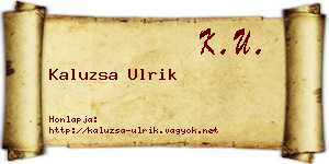 Kaluzsa Ulrik névjegykártya