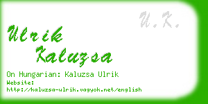 ulrik kaluzsa business card